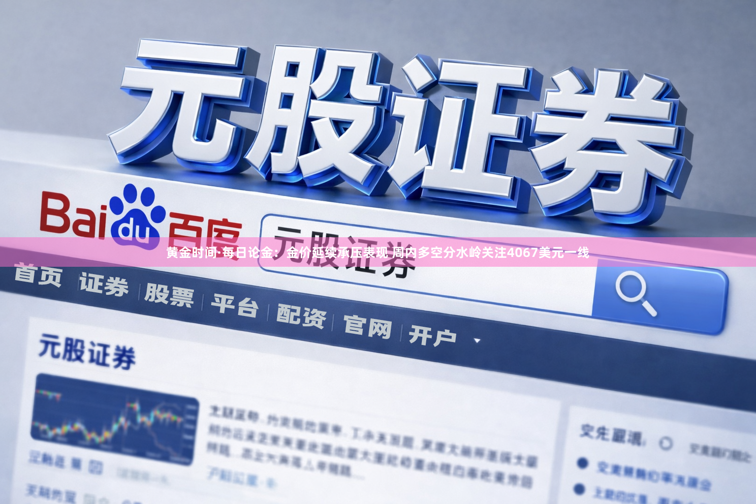 黄金时间·每日论金：金价延续承压表现 周内多空分水岭关注4067美元一线