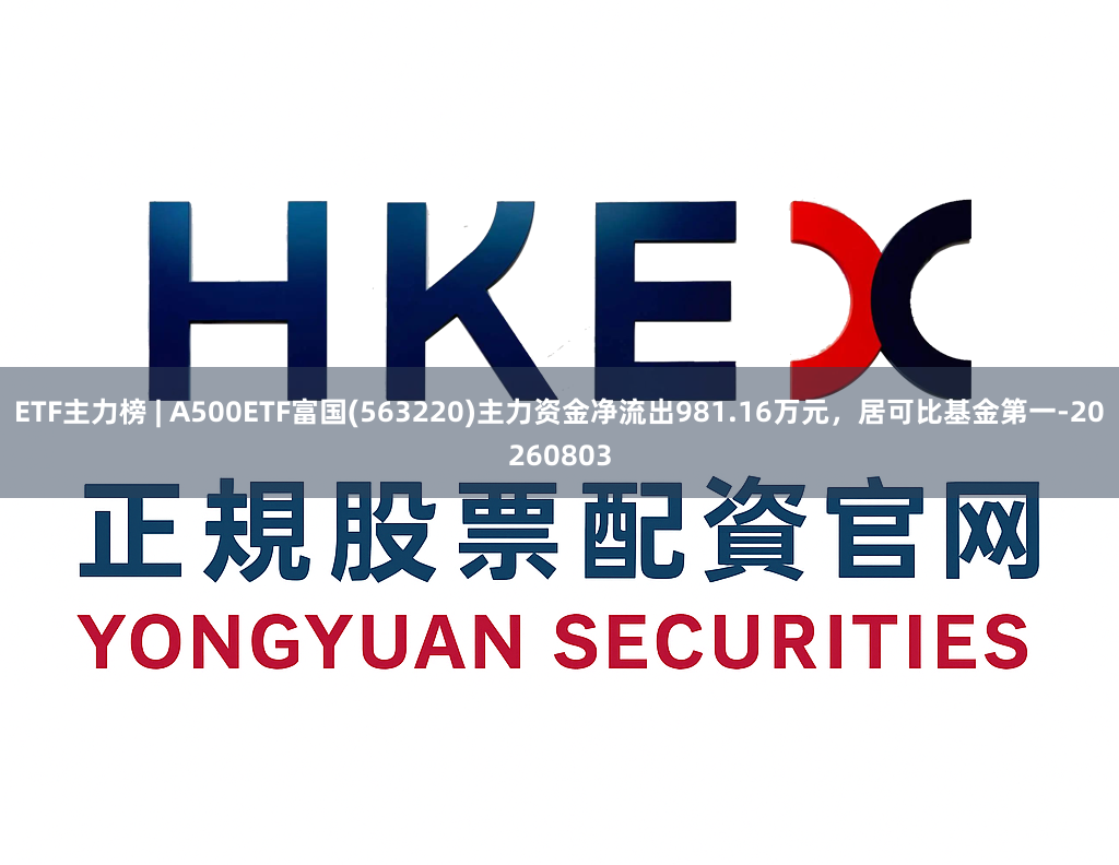 ETF主力榜 | A500ETF富国(563220)主力资金净流出981.16万元,居可比基金第一-20260803